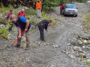 The trail crew becomes a road crew