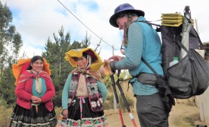 Fidgit Interviewing Quechua Woman (Cholitas) of Bolivia